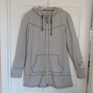Athleta gray full-zip floral printed hoodie/jacket